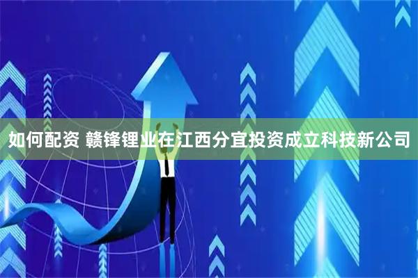 如何配资 赣锋锂业在江西分宜投资成立科技新公司