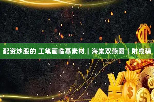 配资炒股的 工笔画临摹素材｜海棠双燕图｜附线稿